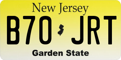 NJ license plate B70JRT