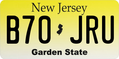 NJ license plate B70JRU