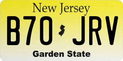 NJ license plate B70JRV
