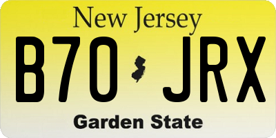 NJ license plate B70JRX