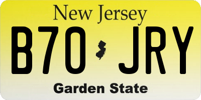 NJ license plate B70JRY