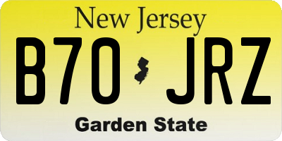NJ license plate B70JRZ