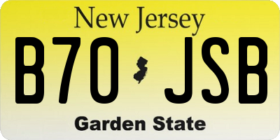 NJ license plate B70JSB