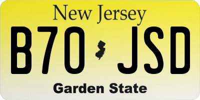 NJ license plate B70JSD