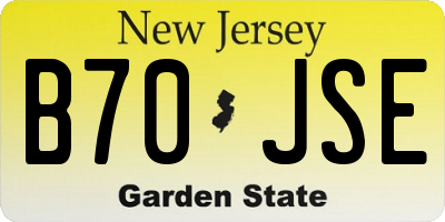 NJ license plate B70JSE