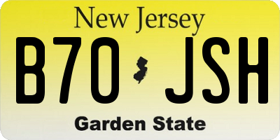 NJ license plate B70JSH
