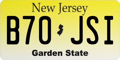 NJ license plate B70JSI