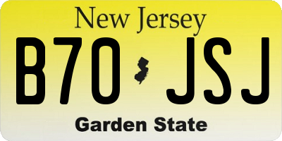 NJ license plate B70JSJ