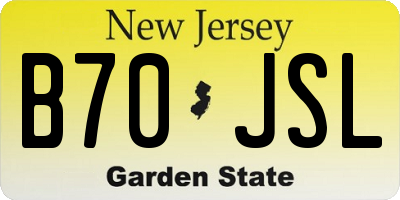 NJ license plate B70JSL