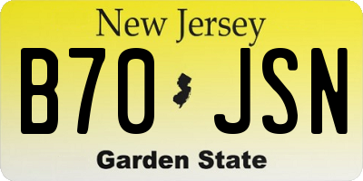 NJ license plate B70JSN