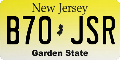 NJ license plate B70JSR