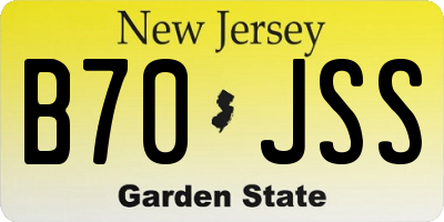 NJ license plate B70JSS