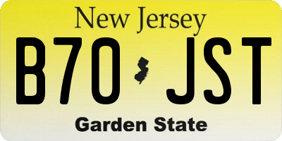NJ license plate B70JST