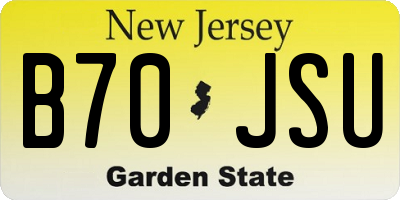 NJ license plate B70JSU
