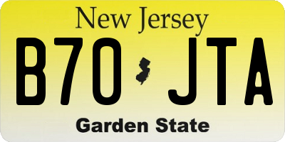 NJ license plate B70JTA
