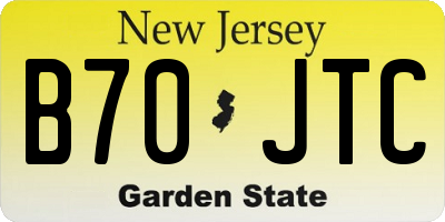 NJ license plate B70JTC