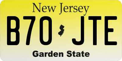 NJ license plate B70JTE