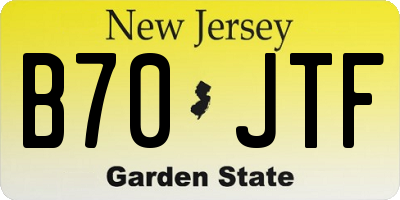 NJ license plate B70JTF