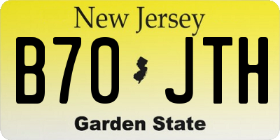 NJ license plate B70JTH