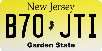 NJ license plate B70JTI