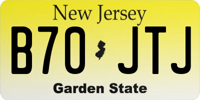 NJ license plate B70JTJ