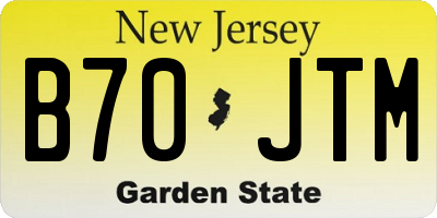 NJ license plate B70JTM