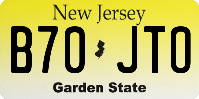 NJ license plate B70JTO