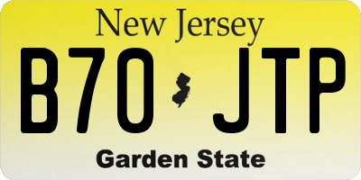 NJ license plate B70JTP