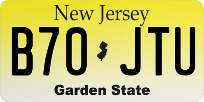 NJ license plate B70JTU