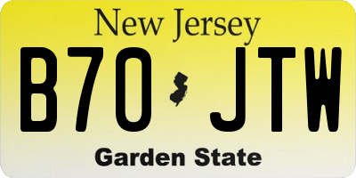 NJ license plate B70JTW