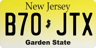 NJ license plate B70JTX