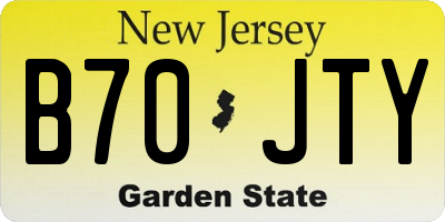 NJ license plate B70JTY