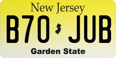 NJ license plate B70JUB