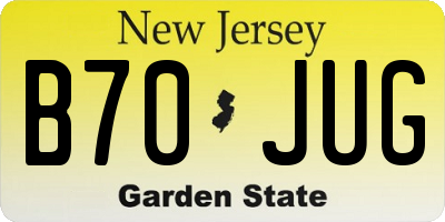 NJ license plate B70JUG