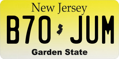 NJ license plate B70JUM