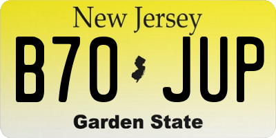NJ license plate B70JUP
