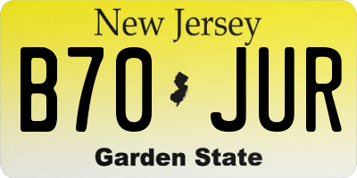 NJ license plate B70JUR