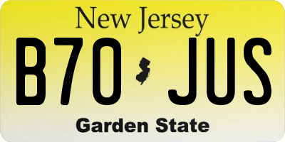 NJ license plate B70JUS