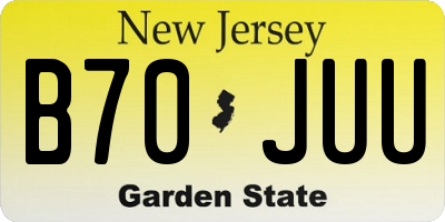 NJ license plate B70JUU