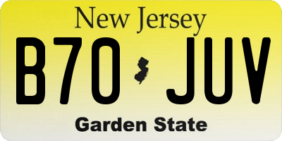 NJ license plate B70JUV