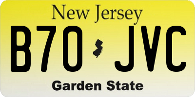 NJ license plate B70JVC