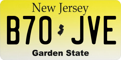 NJ license plate B70JVE