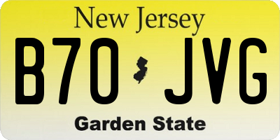 NJ license plate B70JVG