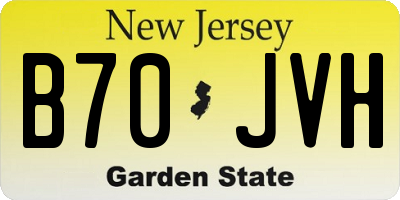 NJ license plate B70JVH