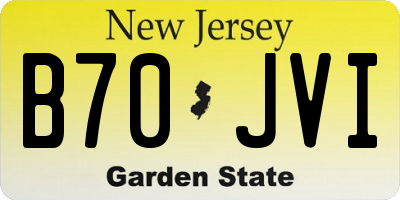 NJ license plate B70JVI