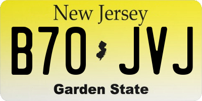 NJ license plate B70JVJ