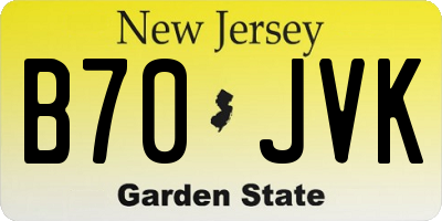 NJ license plate B70JVK
