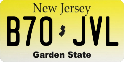 NJ license plate B70JVL