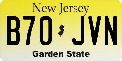 NJ license plate B70JVN