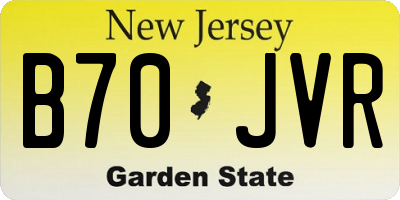 NJ license plate B70JVR